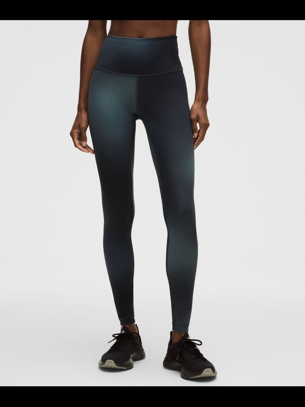 lululemon athletica Wunder Train High-Rise Ombre Leggings in Teal and Black 28”